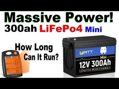 'Video thumbnail for WattCycle 300Ah Mini Test & #Review! How Long Will My Heater Run? #Solar Power Off Grid #WattCycle'