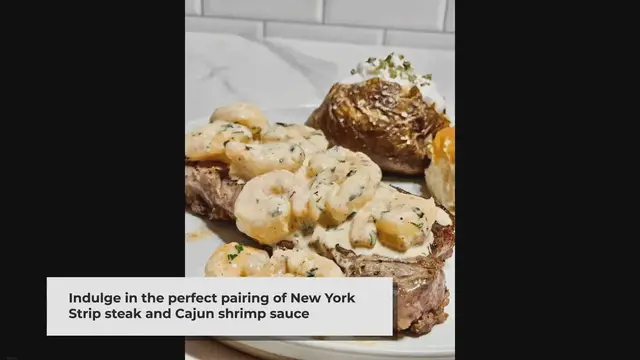 Video thumbnail for Steak With Cajun Shrimp Sauce