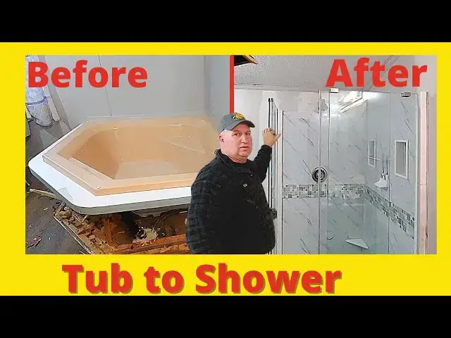 Video thumbnail for Tub To Shower Conversion Complete Install