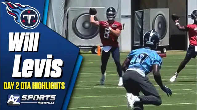 'Video thumbnail for Titans QB Will Levis OTA Highlights: Day 2 Drills & Throws'