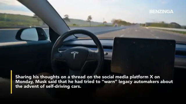 Video thumbnail for Elon Musk Says He Offered Tesla FSD License To Legacy Automakers 'But They Don't Want It-' 'I've Tried To Warn Them'