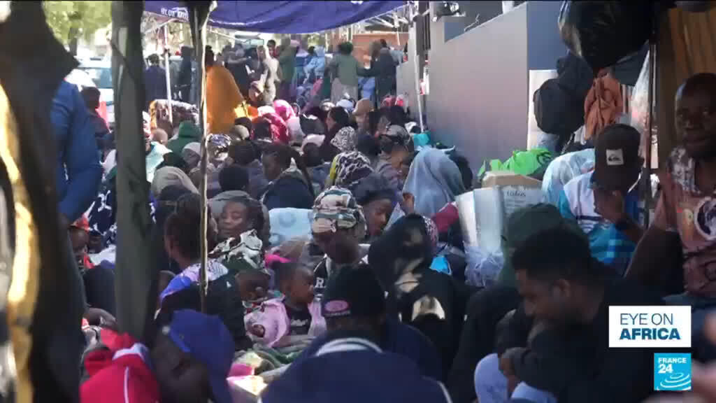 Video thumbnail for South Africa: Refugees affected by xenophobic attacks forced to sleep outside police station