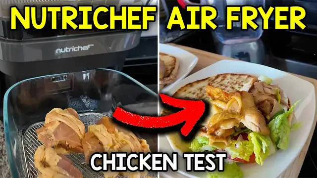 Video thumbnail for Making Chicken With Nutrichef 5.8 Quart Glass Air Fryer