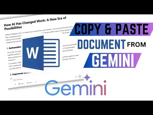 'Video thumbnail for How To Copy And Paste Content From Google Gemini To Word Document'