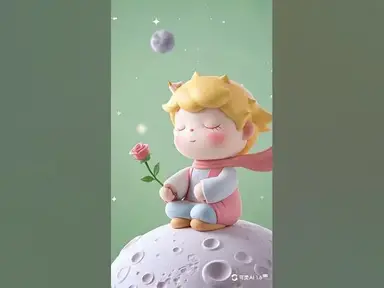 'Video thumbnail for 高品质 围绕主体运镜 一个可爱的小王子 坐在一颗星球上 手里拿着玫瑰 高'