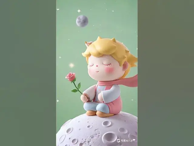'Video thumbnail for 高品质 围绕主体运镜 一个可爱的小王子 坐在一颗星球上 手里拿着玫瑰 高'