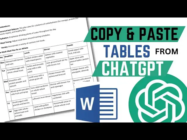 Video thumbnail for How To Easily Copy And Paste Tables From ChatGPT To Microsoft Word