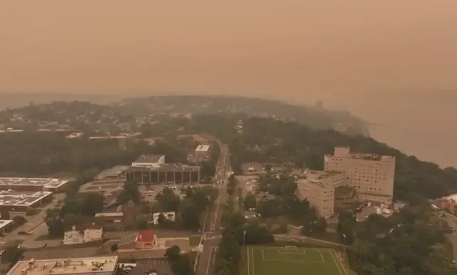 Video thumbnail for Smoke from Canadian wildfires and hot temperatures create unhealthy air across region