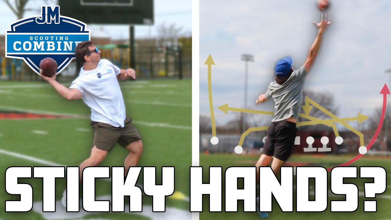 Video thumbnail for We Used Spider Tack in an NFL Catching Challenge