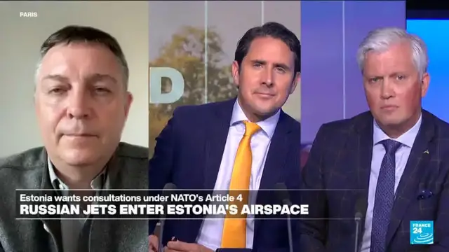 'Video thumbnail for Estonia seeks Nato consultation after Russian jets violate airspace'