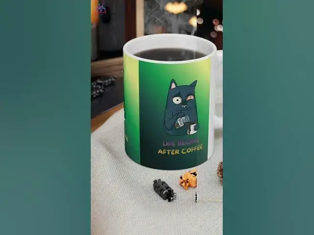 Video thumbnail for Sleepy Cat with Coffee mug | Ceramic Mug