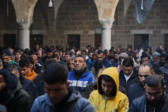 Video thumbnail for Returning to Friday prayers: Palestinians pray in mosques damaged by Israeli bombs