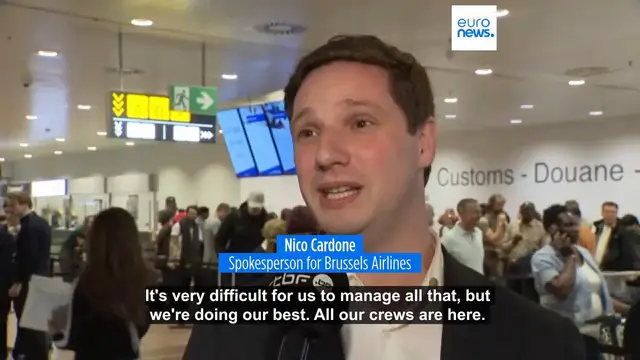 'Video thumbnail for Latest drone sightings force flight cancellations at Belgium's main airport'
