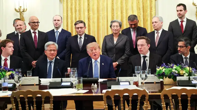 Video thumbnail for AI leaders agree to safety reviews in voluntary deal Trump calls ‘morally binding’