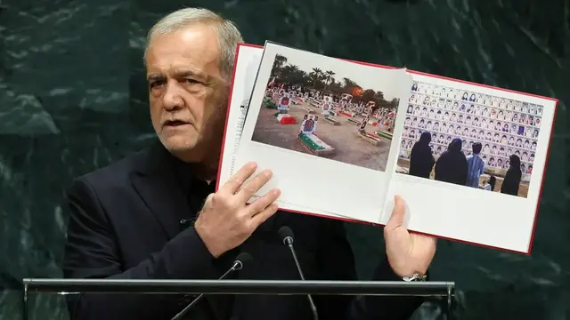 Video thumbnail for Pezeshkian says Iran will not surrender to US pressure at UNGA
