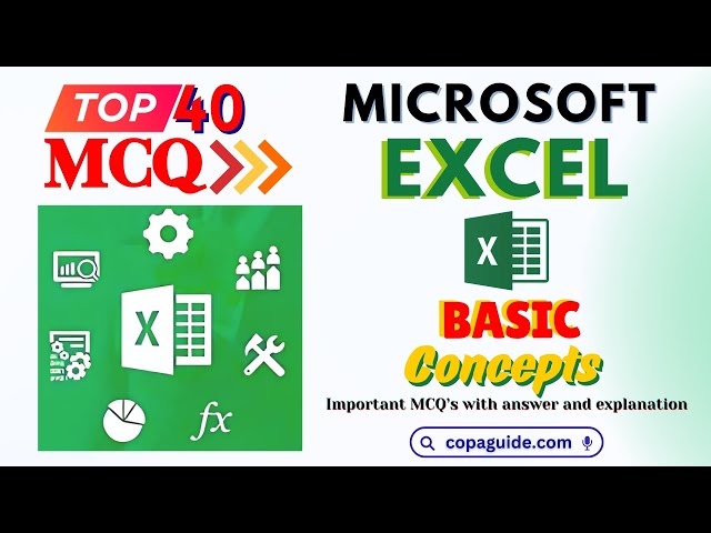 Video thumbnail for 🫵 Top 40 Basic MS-Excel #MCQs 📝 with answer and explanation💡 in Hindi 🔡  #excel #quiz  #mcqtest