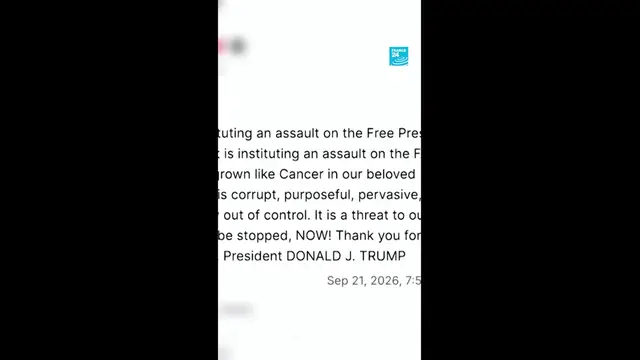 Video thumbnail for ‘National security threat’: Trump’s latest attack on US media