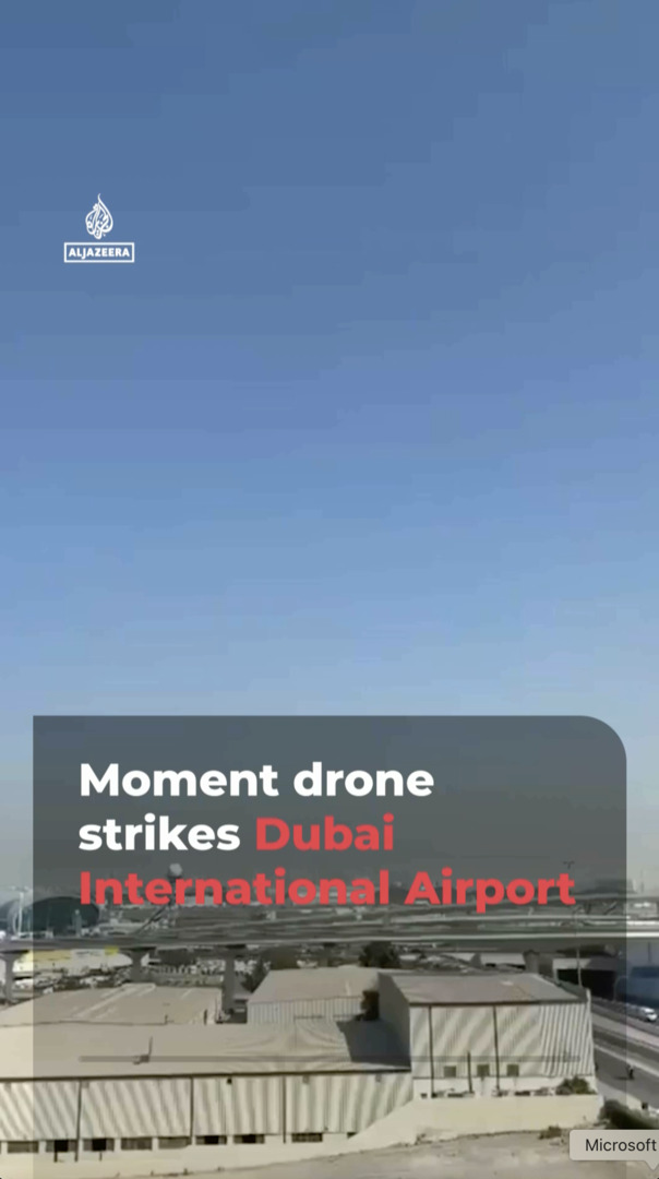 Video thumbnail for Moment drone strikes Dubai International Airport