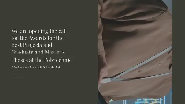 Video thumbnail for We are opening the call for the Awards for the Best Projects and Graduate and Master's Theses at the Polytechnic University of Madrid (UPM)