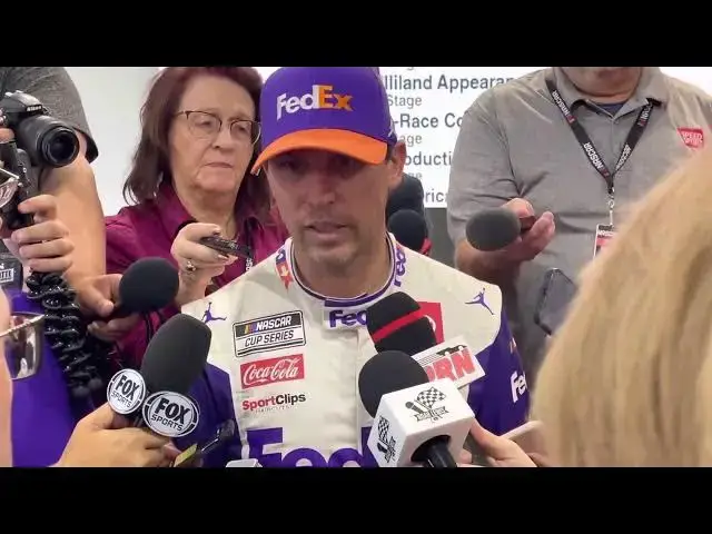 Video thumbnail for Denny Hamlin Talks NASCAR Safety Meeting, Byron’s Appeal Ruling and How Powerful the Media is