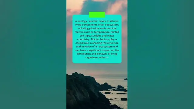 Video thumbnail for This is the meaning of ABIOTIC in ECOLOGY #shorts