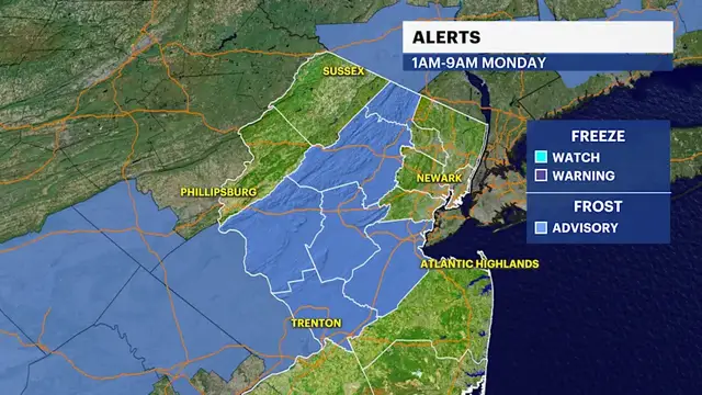 Video thumbnail for Another cold night ahead for NJ as temperatures drop into the 30s for a second night