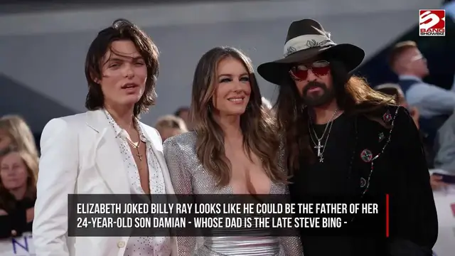 Video thumbnail for Elizabeth Hurley quips that she and Billy Ray Cyrus are ‘like twins’