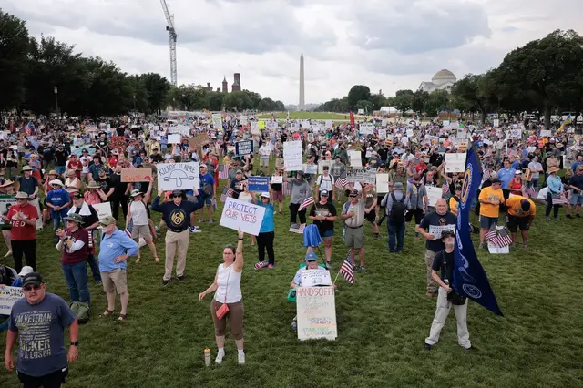 Video thumbnail for Veterans' protest in US: Nationwide rally demands president protect rights