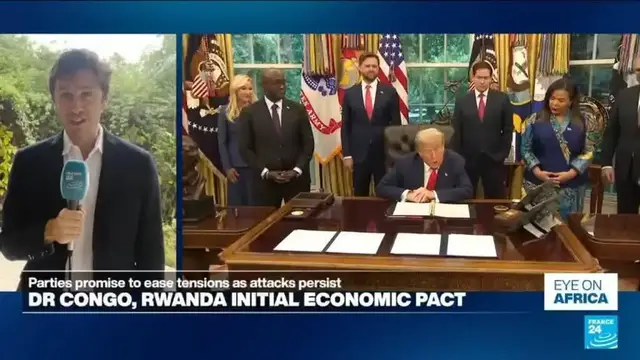 'Video thumbnail for DR Congo, Rwanda initial economic pact as part of peace process'