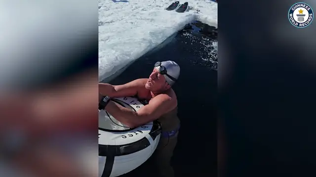 'Video thumbnail for Deepest dive under ice while holding your breath'