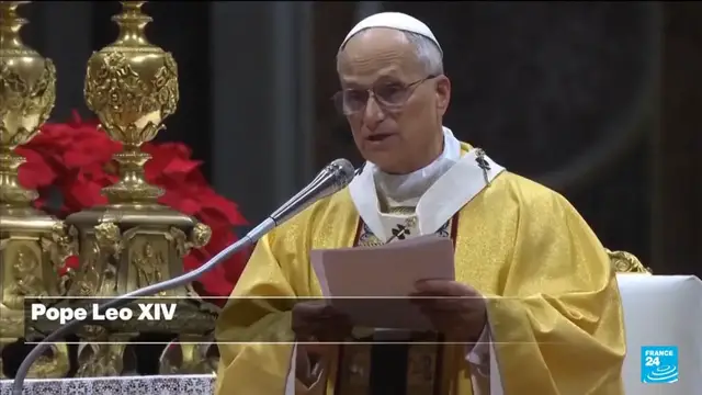 Video thumbnail for Pope Leo XIV reminded believers to help the poor and vulnerable in his Christmas mass