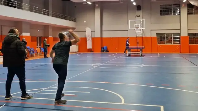 'Video thumbnail for Longest table tennis serve - 16.7 metres by Osman Gürcü'