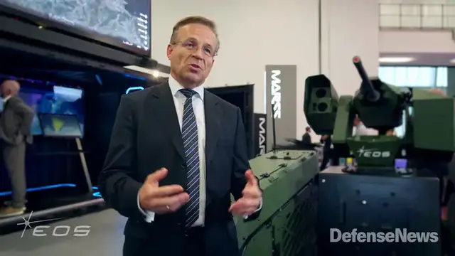 'Video thumbnail for EOS showcases high-energy lasers and counter-drone systems at DSEI'