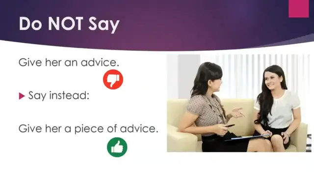 Video thumbnail for Say it Right in English:  Advice