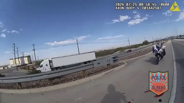 Video thumbnail for US: MOMENT - Distracted driver crashes into vehicle during Texas traffic stop.