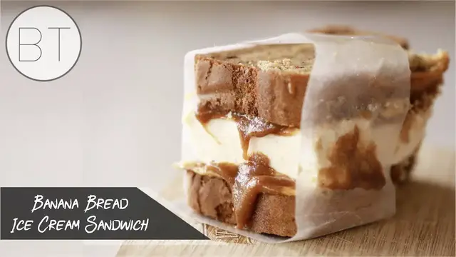 'Video thumbnail for Banana Bread Ice Cream Sandwich'