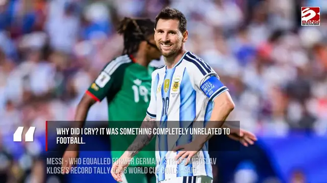 Video thumbnail for Lionel Messi cried after scoring the opening goal in Argentina's World Cup win over Algeria