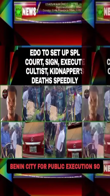 Video thumbnail for Edo To Set Up Spl Court, Sign, Execute Cultist, Kidnapper’s Deaths Speedily