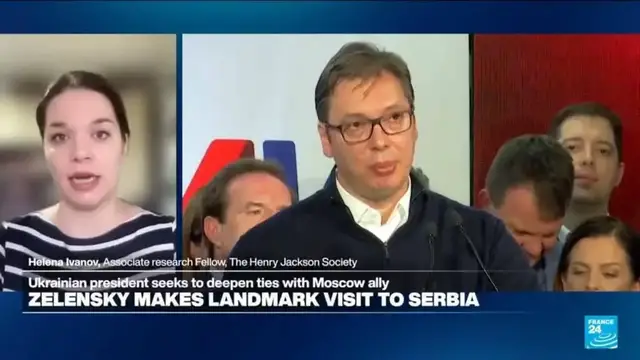 Video thumbnail for Serbia’s Vucic attempts diplomatic ‘balancing act’ with Zelensky’s visit