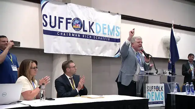 Video thumbnail for Schaffer wins reelection as Suffolk Democratic chair after 12 rounds of voting