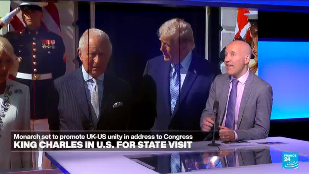Video thumbnail for Britain's King Charles meets Trump in bid to salvage ties