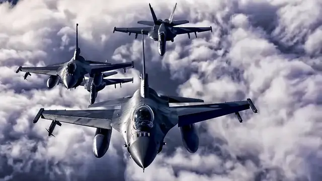 'Video thumbnail for USN F/A-18 Super Hornets and Greek F-16 Fighting Falcons'