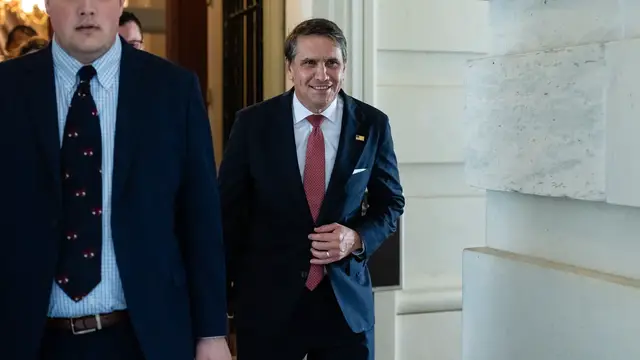 Video thumbnail for Todd Blanche’s attorney general bid opens with key GOP votes still in play