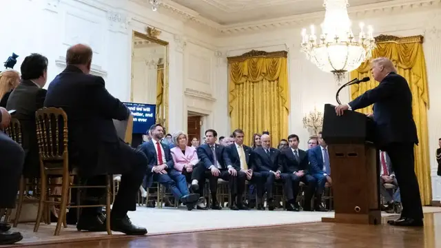 Video thumbnail for US media split on airing Trump's speech heavy with unproven claims
