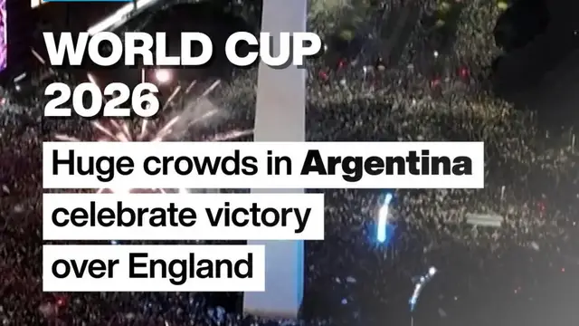 Video thumbnail for World Cup 2026: Huge crowds in Argentina celebrate victory over England