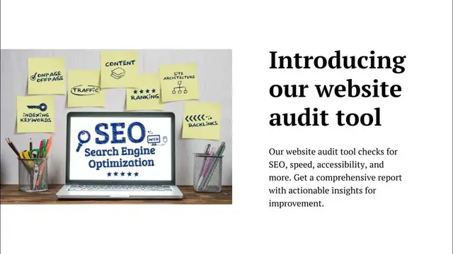 Video thumbnail for Website audit tool | Technical issues, such as broken links, missing alt text, SEO