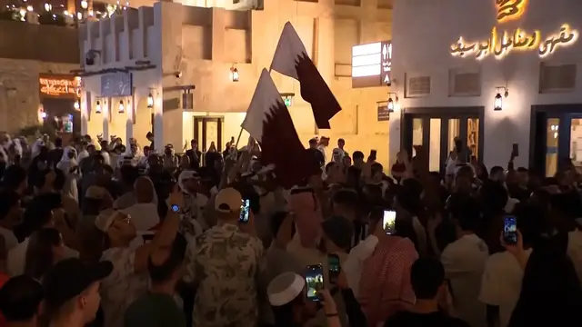 'Video thumbnail for Fans celebrate as Qatar qualifies for World Cup'