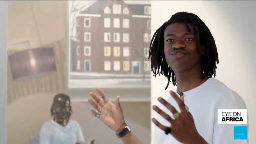 Video thumbnail for Nigerian artist Eniwaye Oluwaseyi explores memory, identity in Paris show