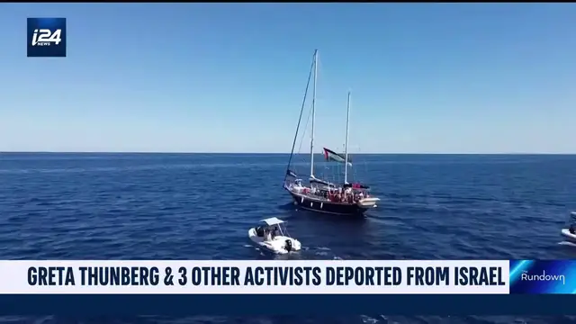 'Video thumbnail for Greta Thunberg, 3 others deported, refuse to watch October 7 film'