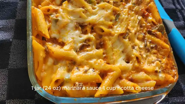 Video thumbnail for Ground Beef Penne Pasta Bake